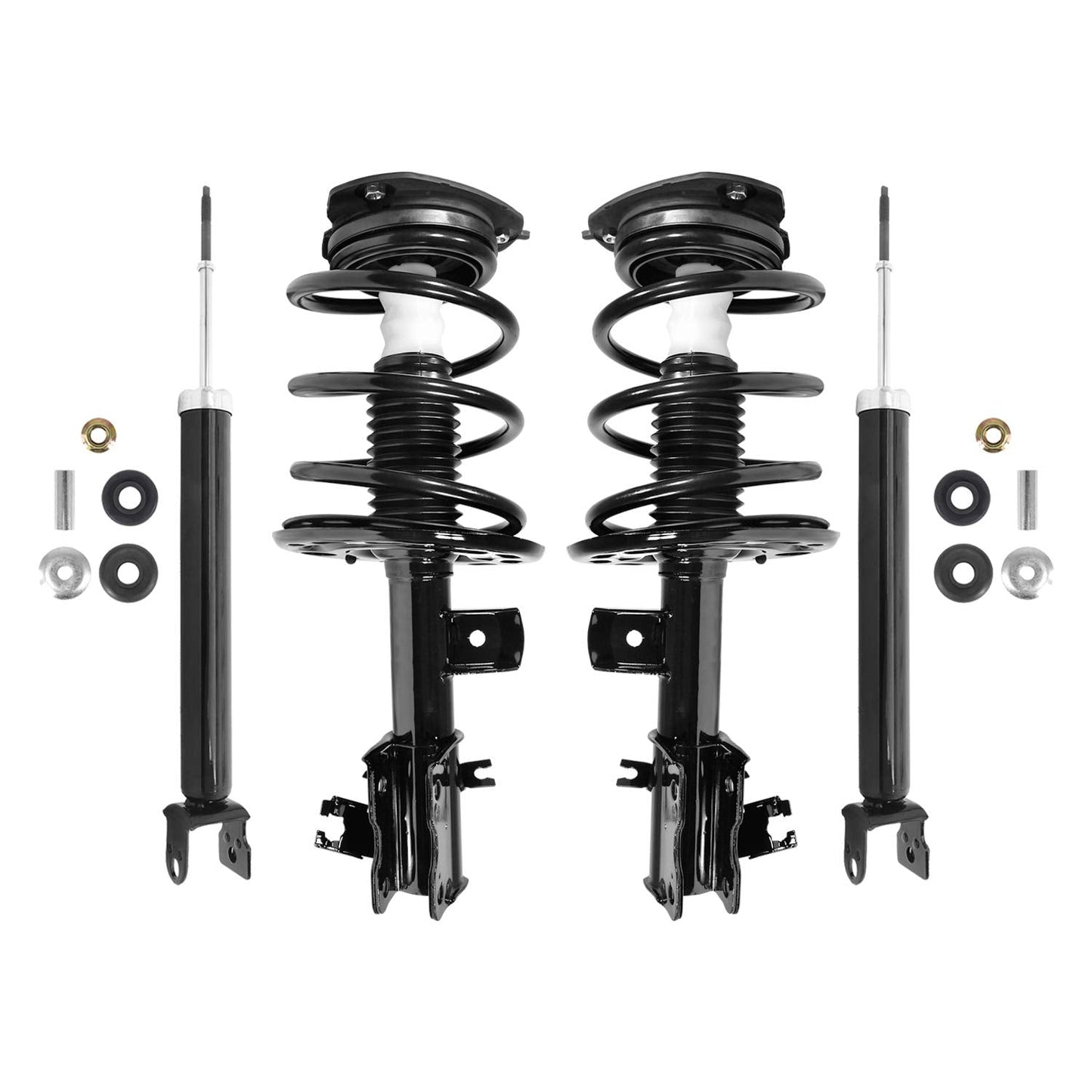 Unity 4-11611-255030-001 Front and Rear 4 Wheel Complete Strut Assembly with Gas Shock Kit