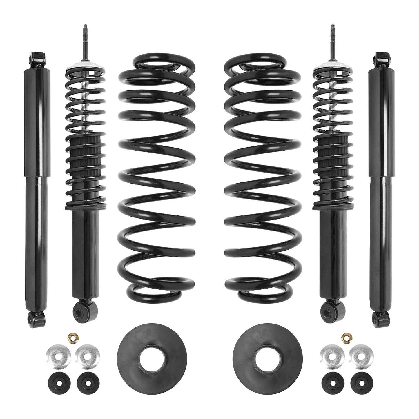 Elite Suspension 68001c Front and Rear Coil Spring Replacing Air Spring including shocks 1997-2002 Ford Expedition