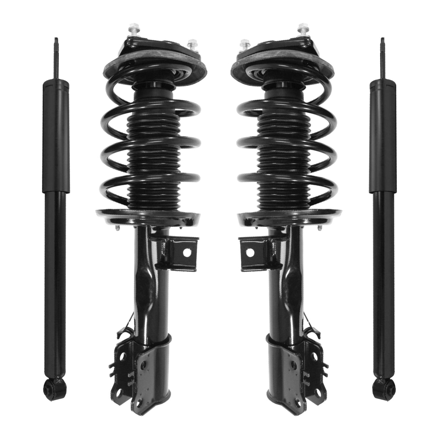 UNITY AUTOMOTIVE 4-11765-257090-001 Front and Rear Replacement Complete Strut Assembly Shock Kit Fits 2003-2005 Mercedes-Benz C240