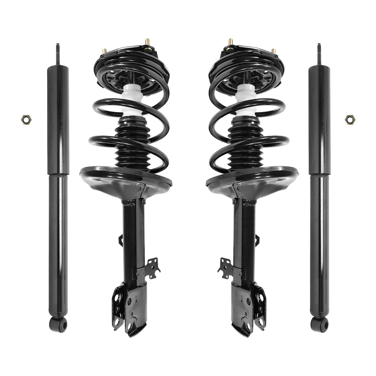 Unity 4-11891-259820-001 Front and Rear 4 Wheel Complete Strut Assembly with Gas Shock Kit