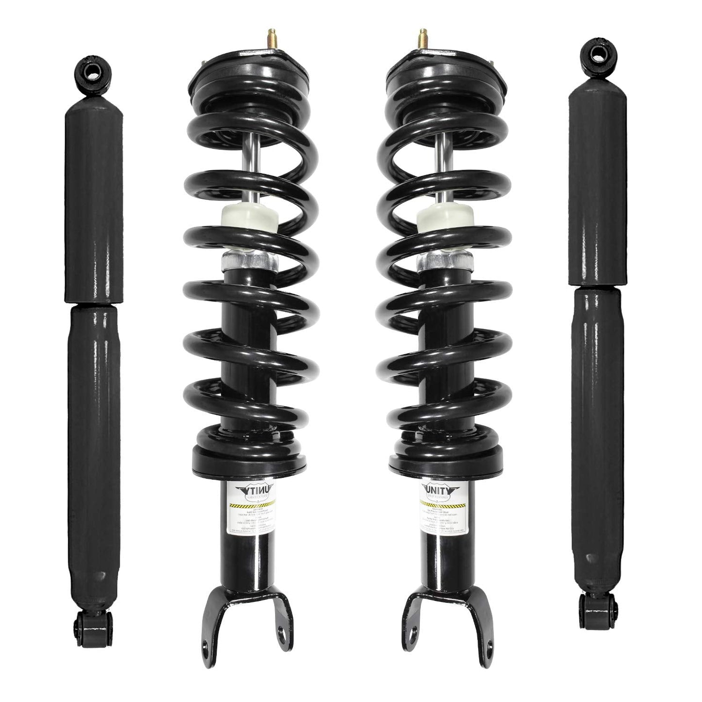 Unity 4-11620-256300-001 Front and Rear 4 Wheel Complete Strut Assembly with Gas Shock Kit