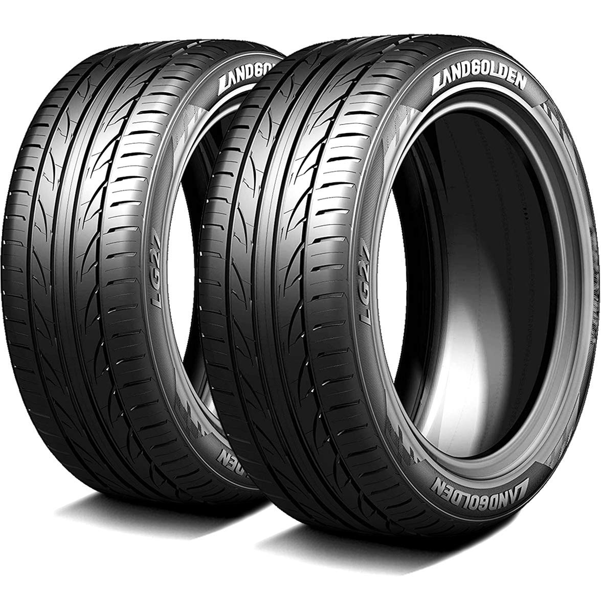 Set of 2 (TWO) Landgolden LG27 All-Season High Performance Radial Tires-215/45R17 215/45ZR17 215/45/17 215/45-17 91W Load Range XL 4-Ply BSW Black Side Wall