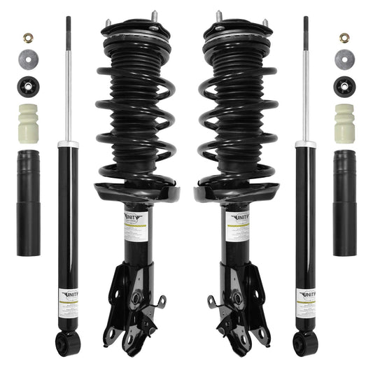 Unity 4-11815-253040-001 Front and Rear 4 Wheel Complete Strut Assembly with Gas Shock Kit