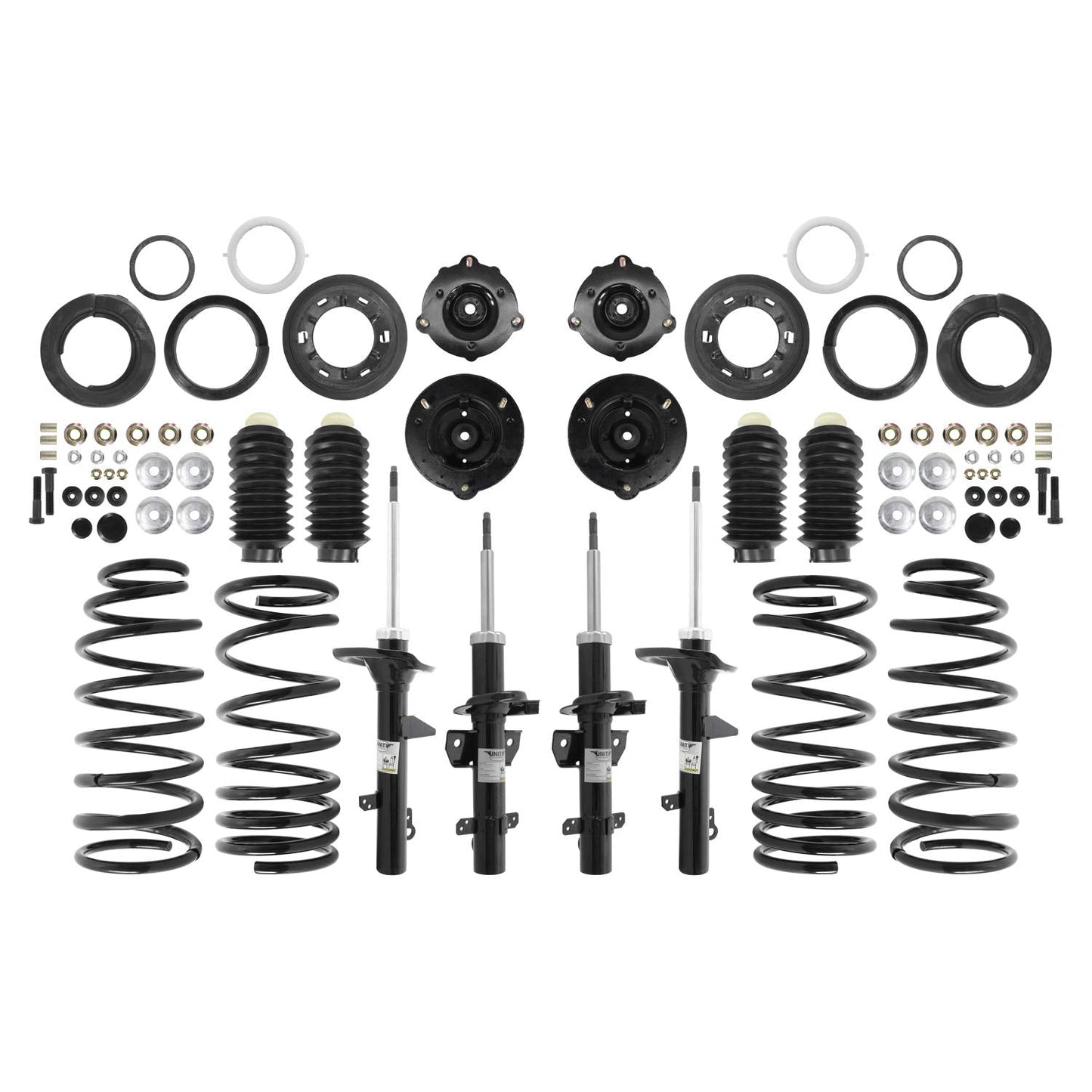 Elite Suspension 68100c Front and Rear Coil Spring Replacing Air Spring including shocks 1988-1994 Lincoln Continental