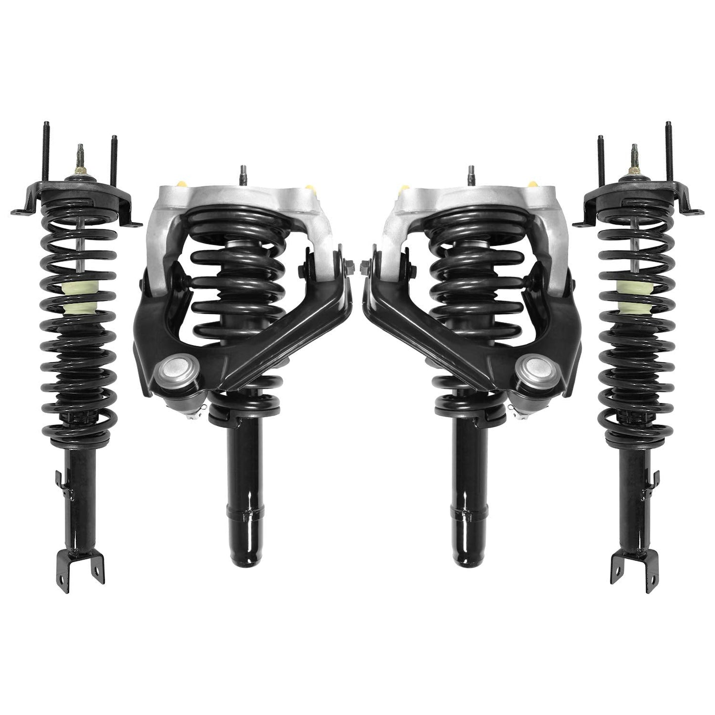 Unity 4-11651-15380-001 Front and Rear 4 Wheel Complete Strut Assembly Kit