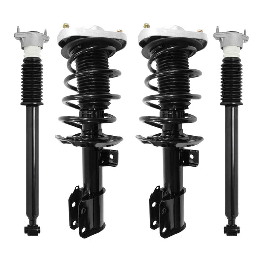 UNITY AUTOMOTIVE 4-11810-254870-001 Front and Rear Replacement Complete Strut Assembly Shock Kit Fits 2014-2016 Mercedes-Benz E250