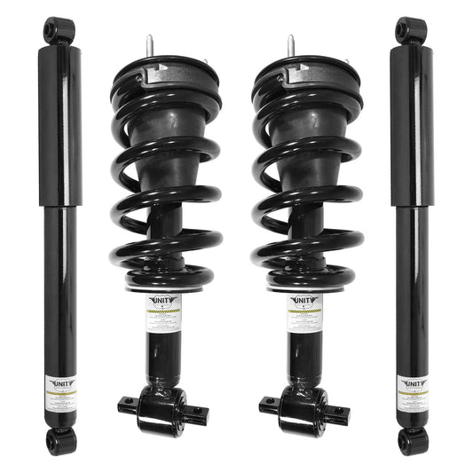 Unity 4-11590-251400-001 Front and Rear 4 Wheel Complete Strut Assembly with Gas Shock Kit