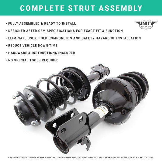 Unity Automotive 11099 Front Left Complete Strut Assembly 2009-2015 Audi A4