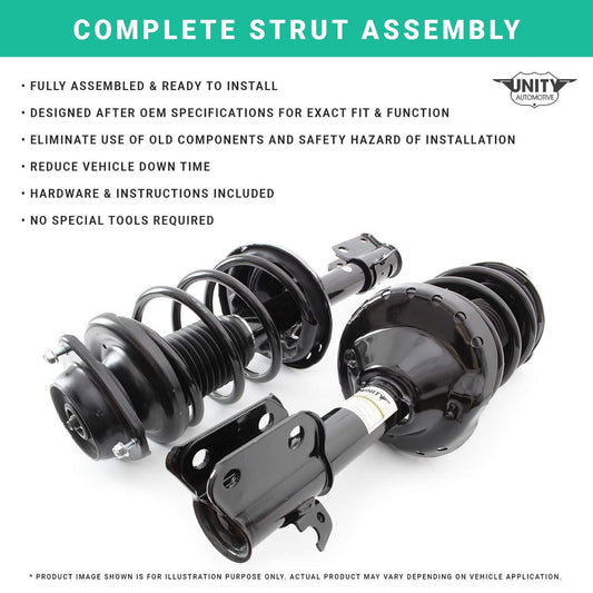 UNITY AUTOMOTIVE 11142 Front Right Complete Strut Assembly 2000-2005 Hyundai Accent