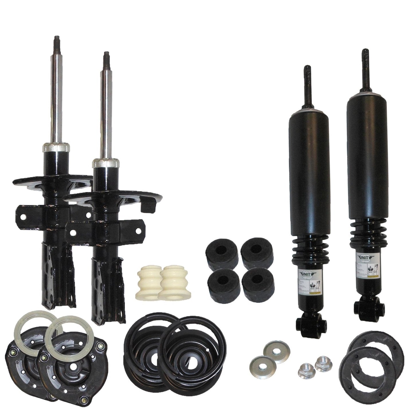 Unity Automotive 4-61330C-65190C-001 Complete Strut (Four Wheel Full Set Quick, Spring, and Strut Mount Assembly Kit)