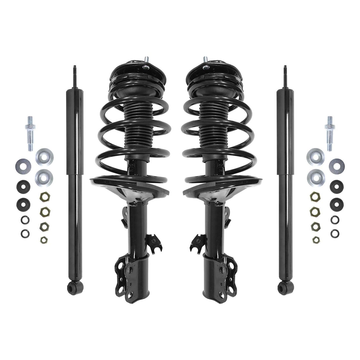 Unity 4-11961-254080-001 Front and Rear 4 Wheel Complete Strut Assembly with Gas Shock Kit