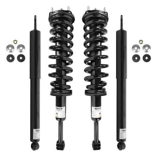 Unity 4-11921-254020-001 Front and Rear 4 Wheel Complete Strut Assembly with Gas Shock Kit