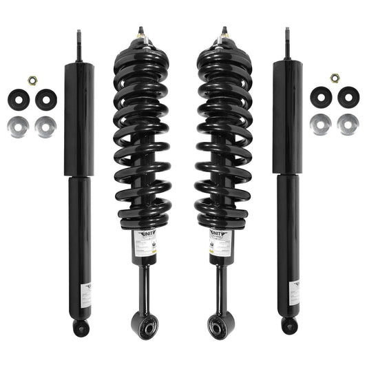 Unity 4-11563-254070-001 Front and Rear 4 Wheel Complete Strut Assembly with Gas Shock Kit