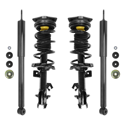 UNITY AUTOMOTIVE 4-11353-255070-001 Front and Rear Replacement Complete Strut Assembly Shock Kit Fits 2009-2014 Nissan Cube