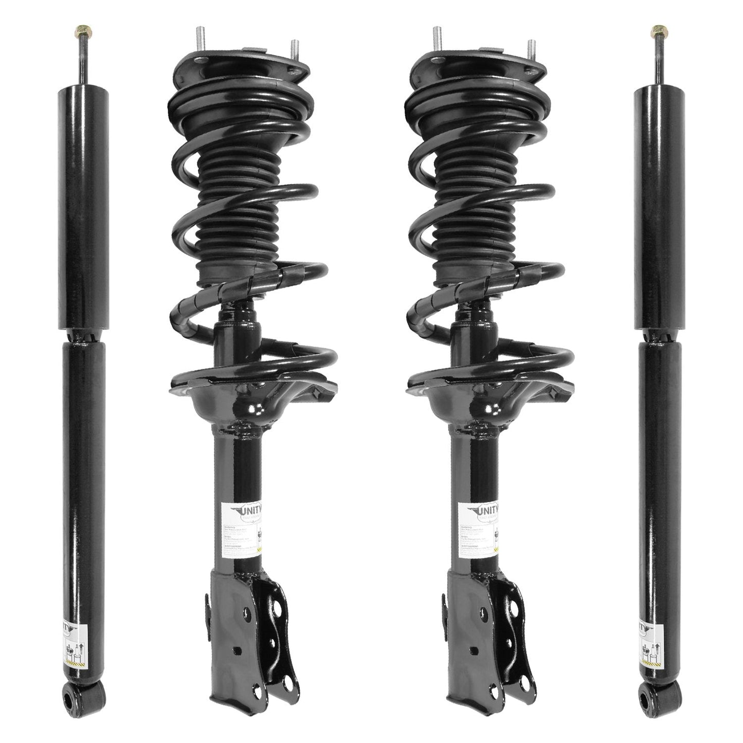 Unity 4-11920-259350-001 Front and Rear 4 Wheel Complete Strut Assembly with Gas Shock Kit