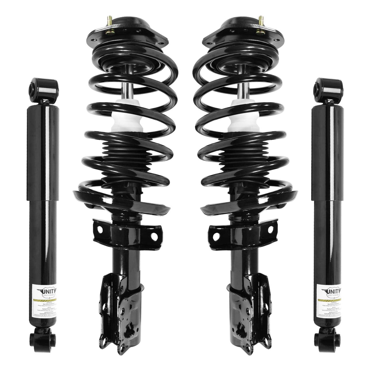 Unity 4-11601-251030-001 Front and Rear 4 Wheel Complete Strut Assembly with Gas Shock Kit